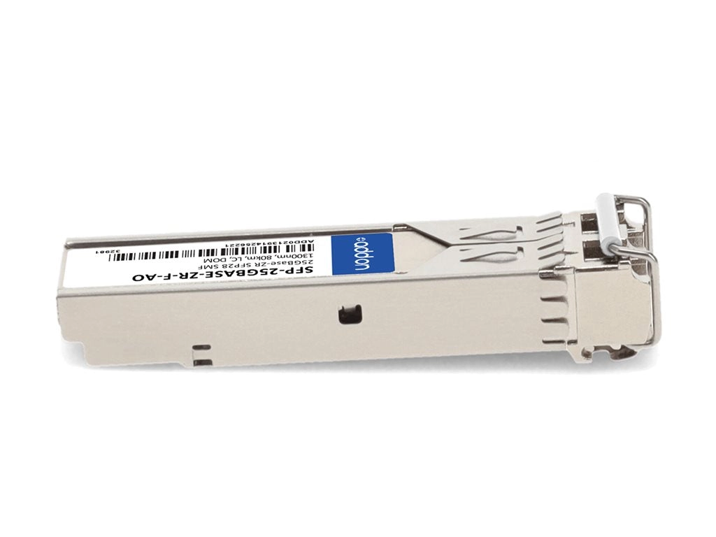 AddOn - SFP28 transceiver module - 25GbE - 25GBase-ZR - LC single-mode - up to 49.7 miles - 1300 nm - TAA Compliant SFP-25GBASE-ZR-F-AO