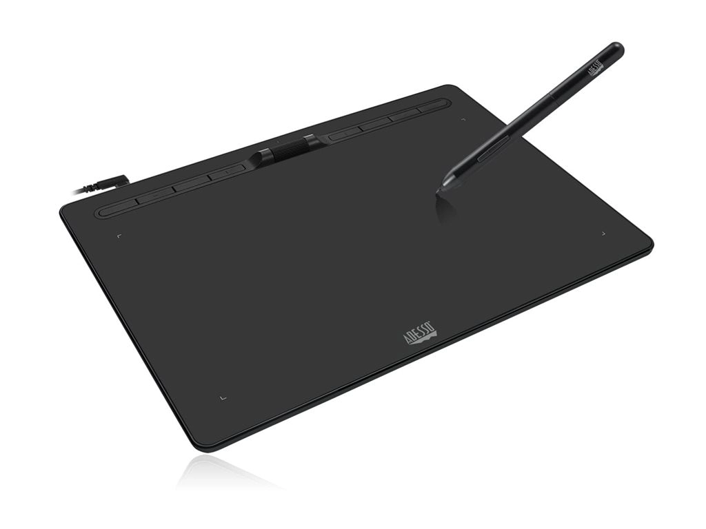 Adesso CyberTablet K12 - Digitizer - 12 x 7 in - electromagnetic - 8 buttons - wired - USB-C - black CYBERTABLETK12
