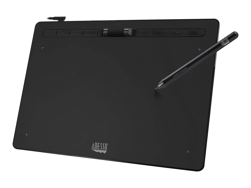 Adesso CyberTablet K12 - Digitizer - 12 x 7 in - electromagnetic - 8 buttons - wired - USB-C - black CYBERTABLETK12