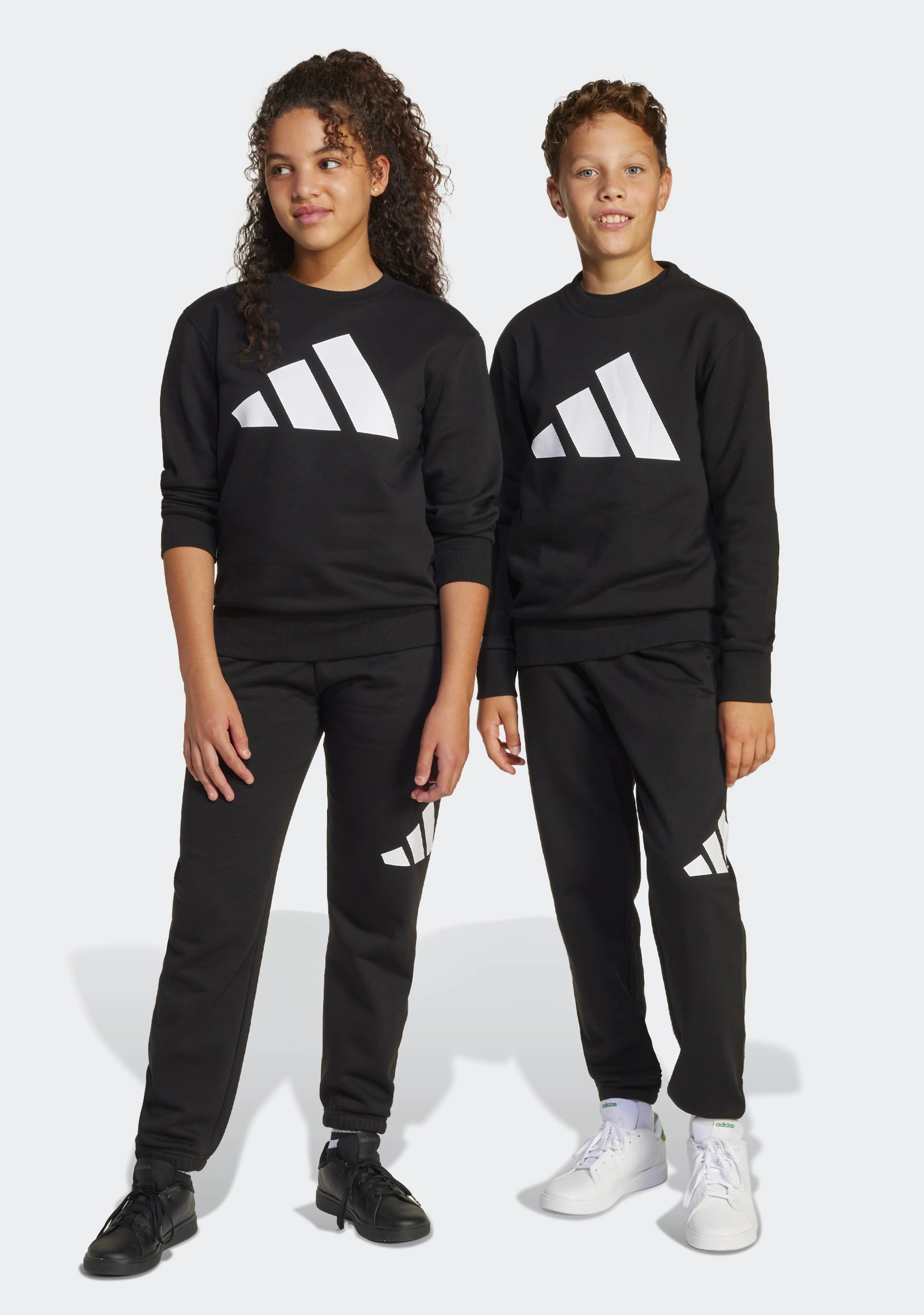 Adidas Kids' Big Logo Fleece Joggers and Crew Top Set
