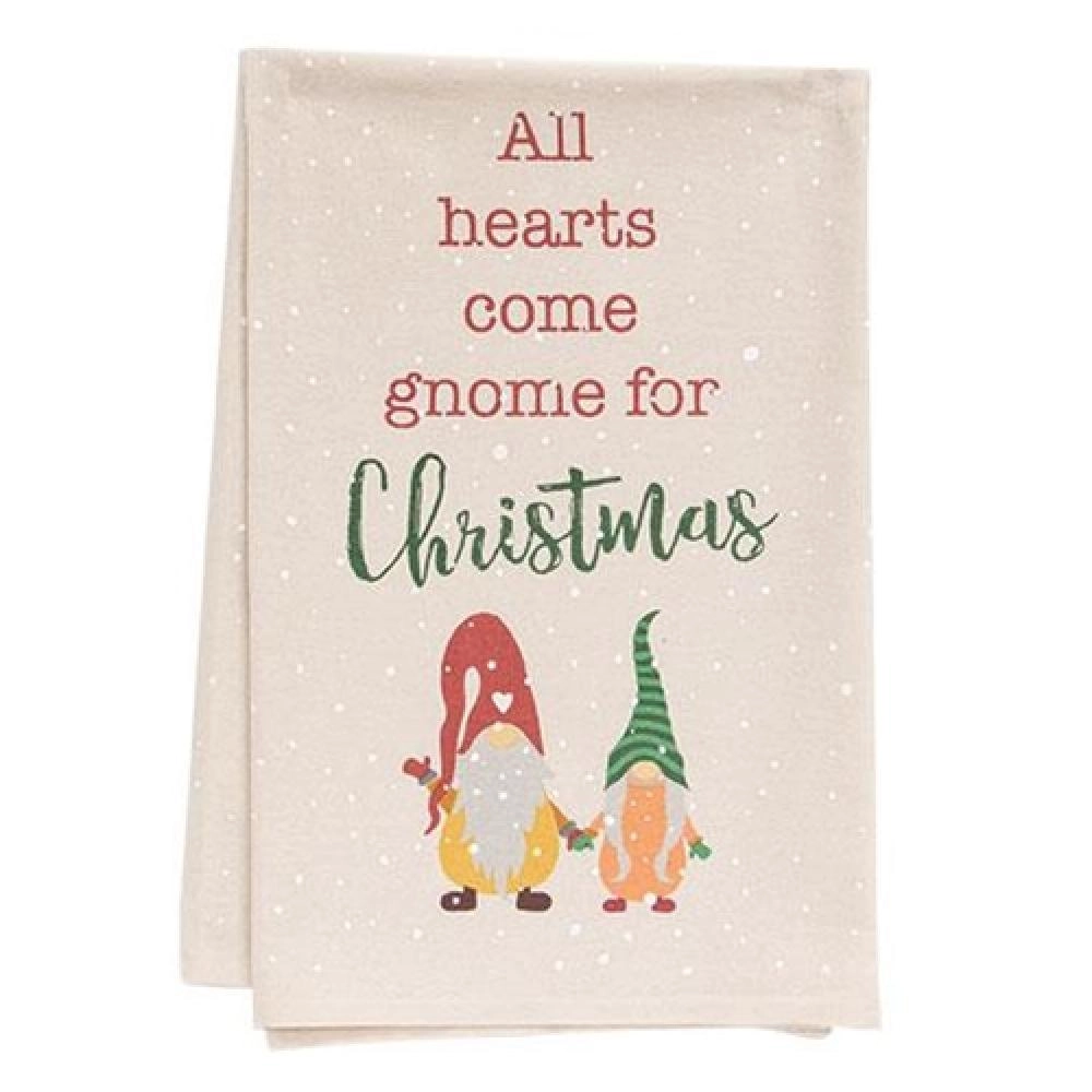 *All Hearts Come Gnome Dish Towel