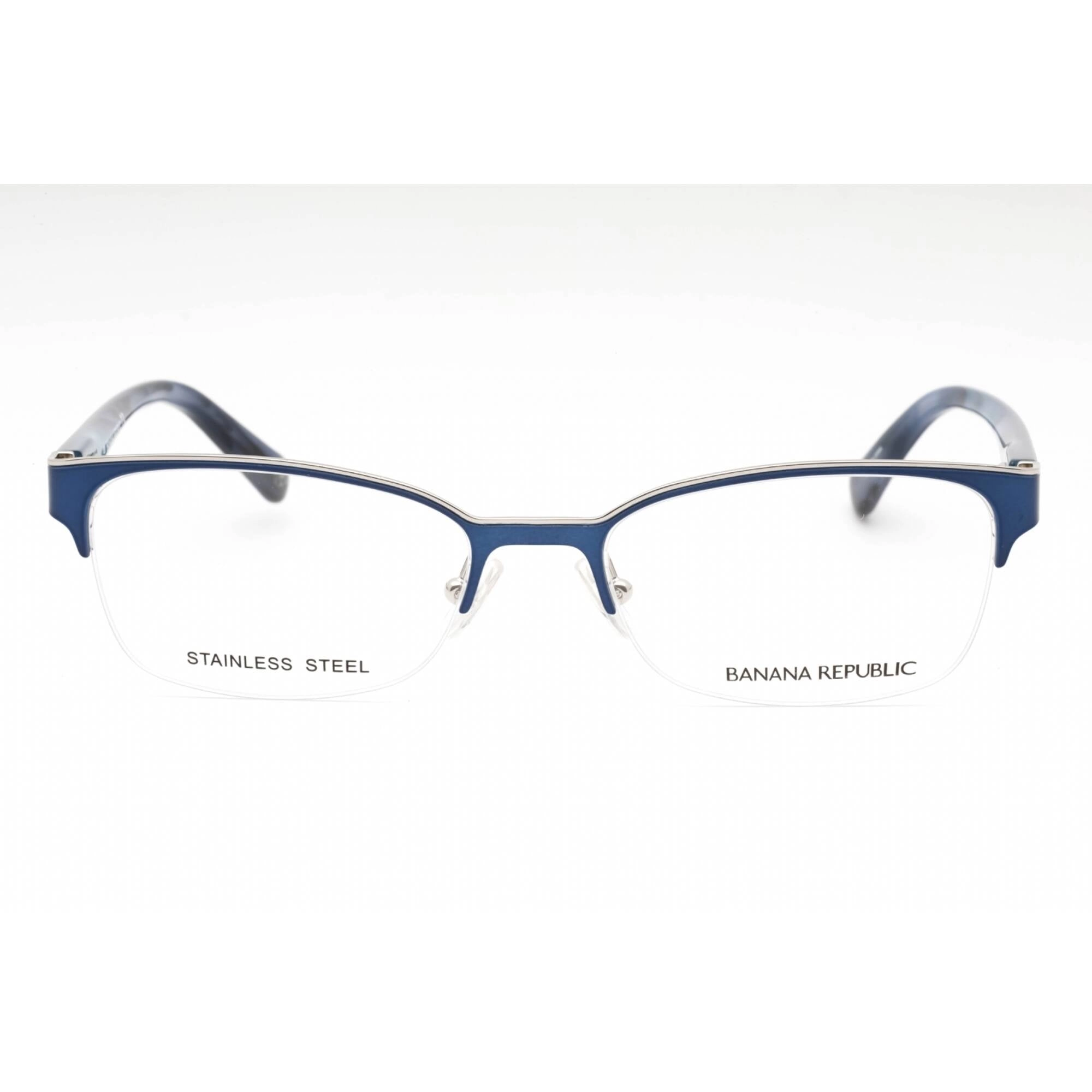 Banana Republic Women's Eyeglasses - Matte Blue Metal Half Rim Frame | Elsa 0FLL 00
