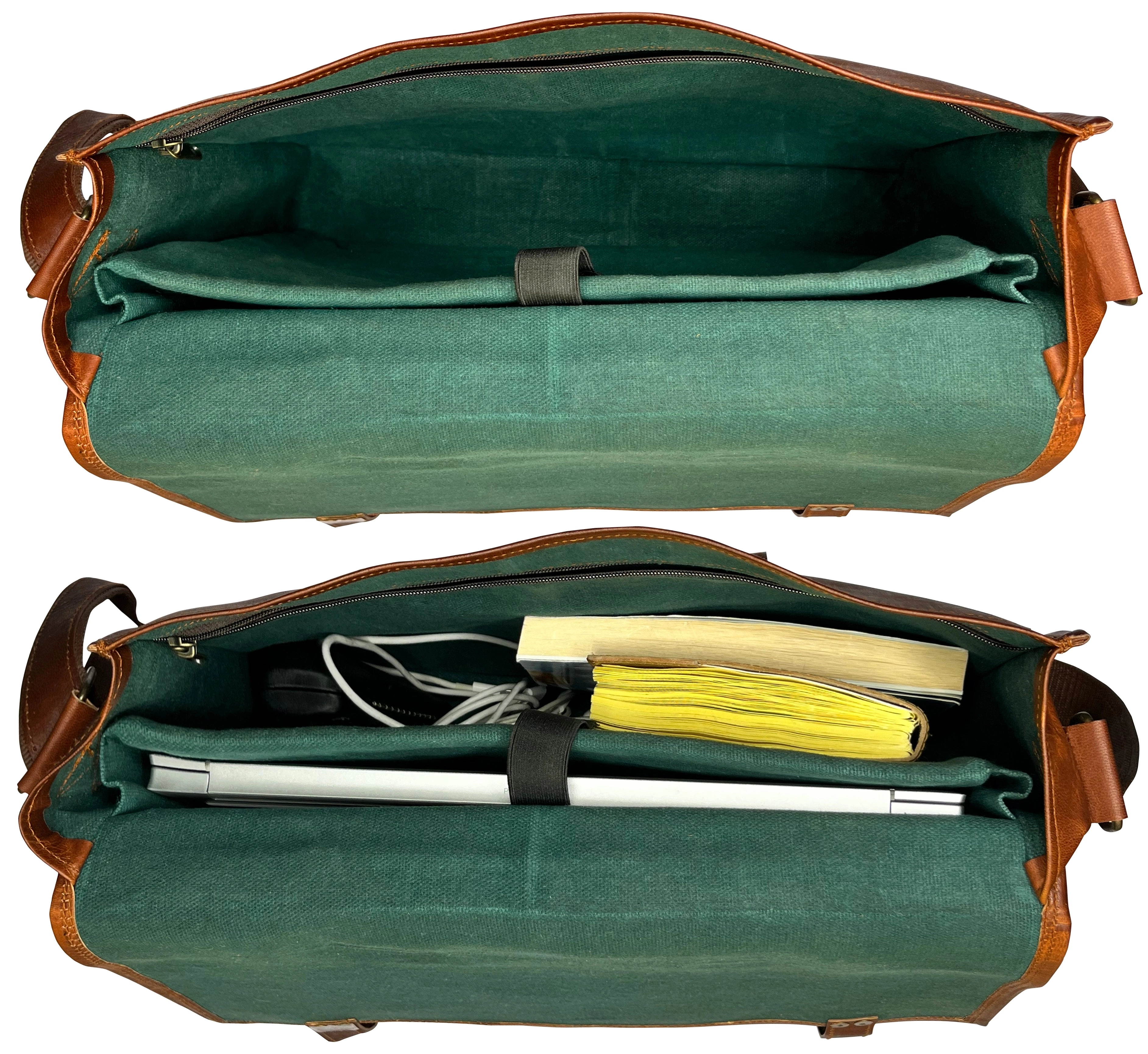 Beast 16" Leather Briefcase Classic Laptop Messenger Bag