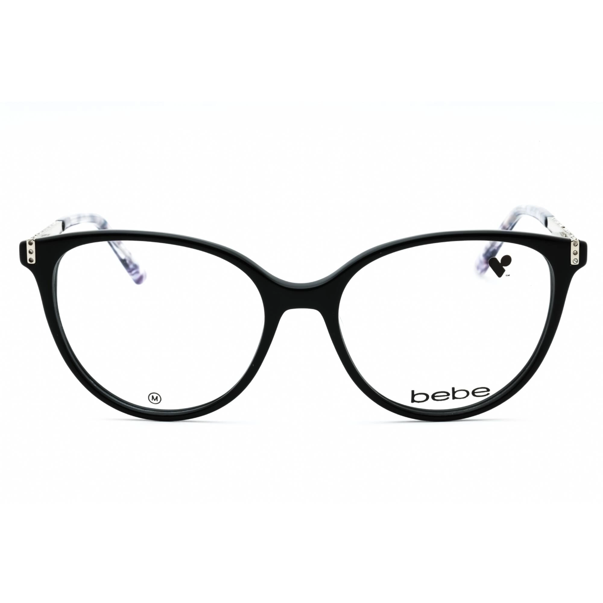 Bebe Women's Eyeglasses - Jet Full Rim Cat Eye Frame Clear Demo Lens | BB5215 001
