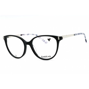 Bebe Women's Eyeglasses - Jet Full Rim Cat Eye Frame Clear Demo Lens | BB5215 001