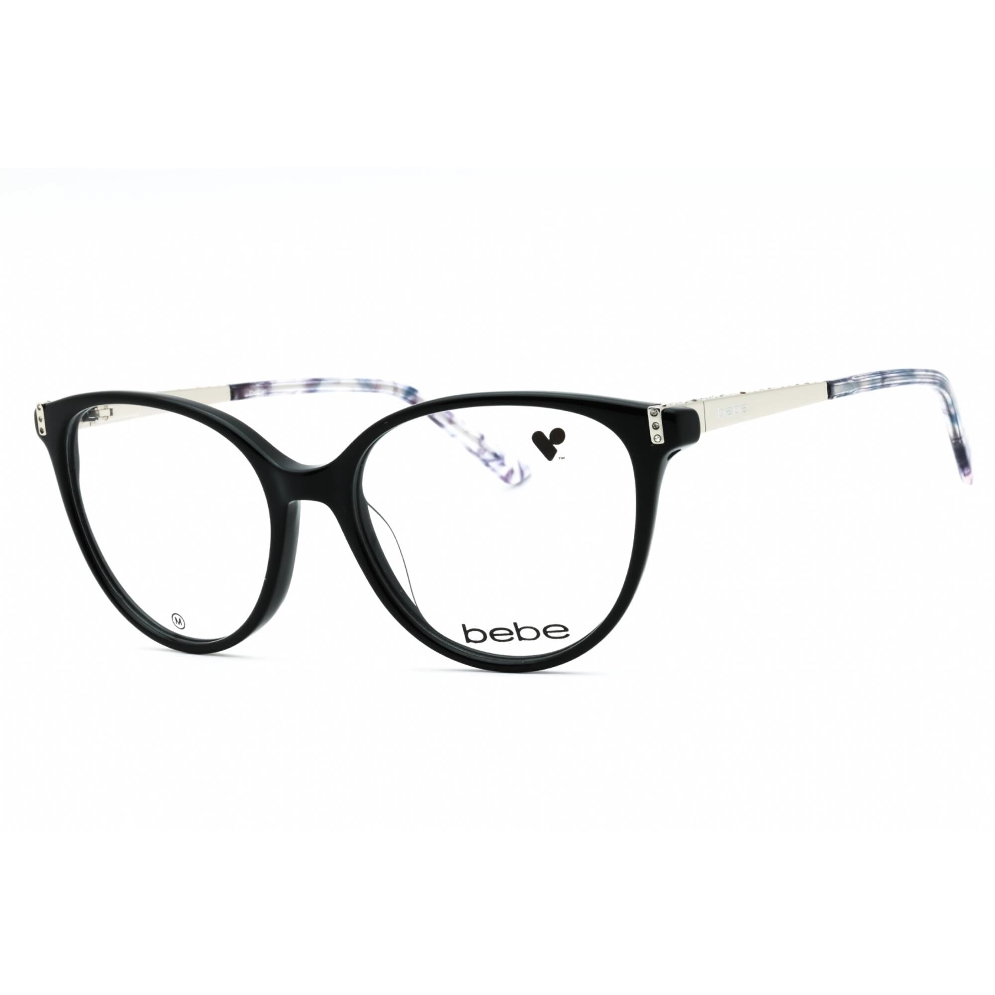 Bebe Women's Eyeglasses - Jet Full Rim Cat Eye Frame Clear Demo Lens | BB5215 001