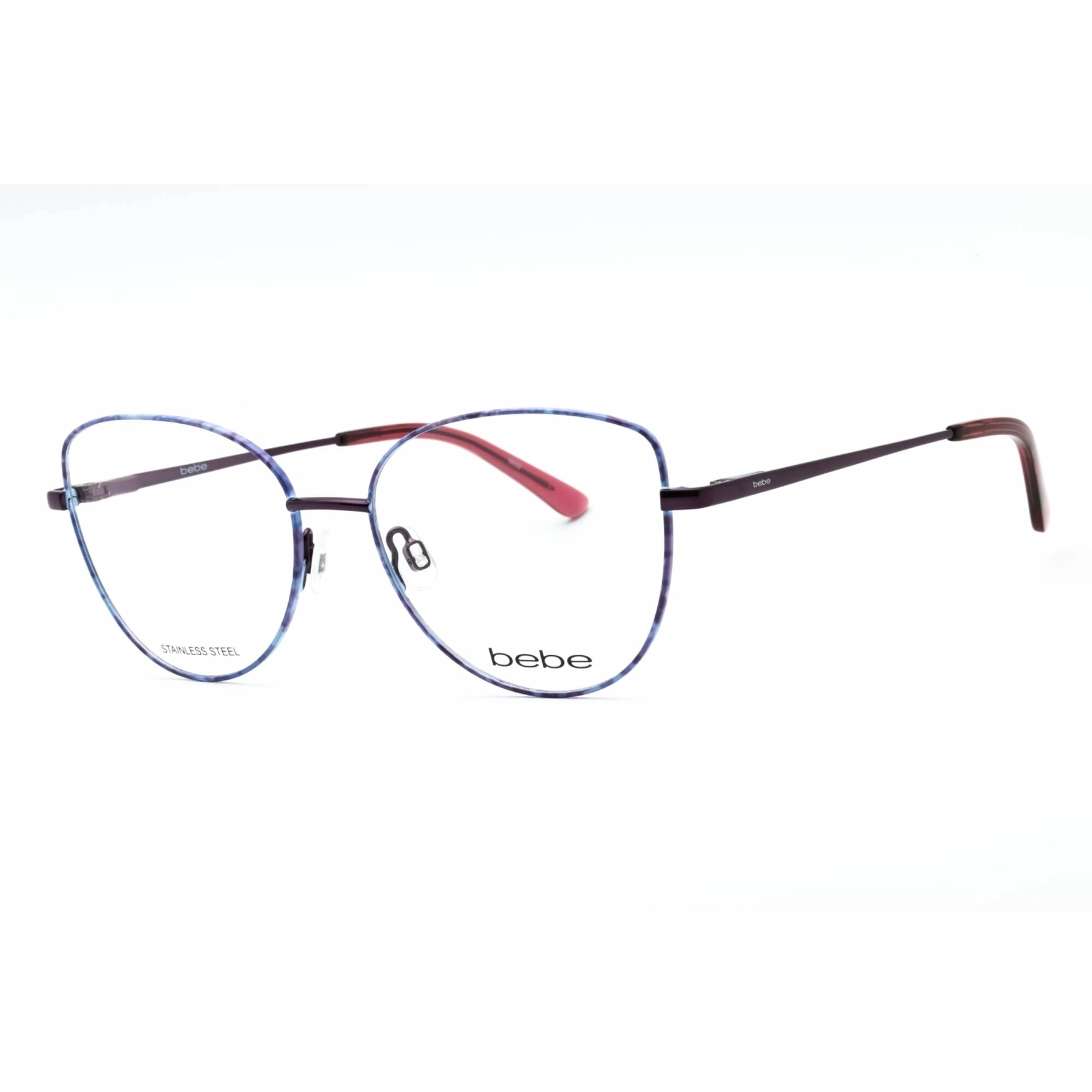 Bebe Women's Eyeglasses - Plum Floral Metal Full Rim Cat Eye Shape Frame | BB5207 501