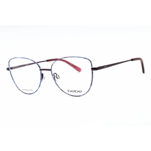 Bebe Women's Eyeglasses - Plum Floral Metal Full Rim Cat Eye Shape Frame | BB5207 501