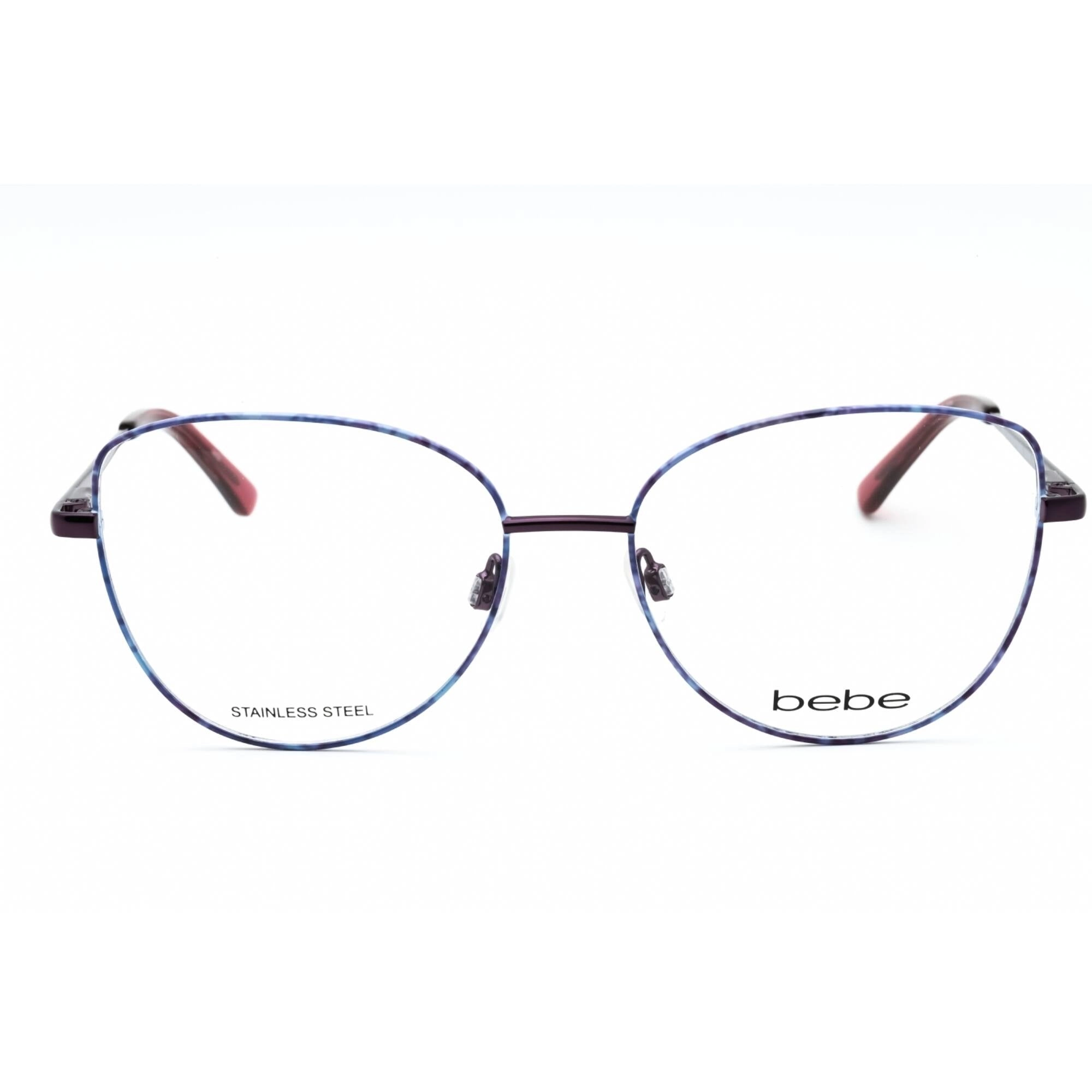 Bebe Women's Eyeglasses - Plum Floral Metal Full Rim Cat Eye Shape Frame | BB5207 501