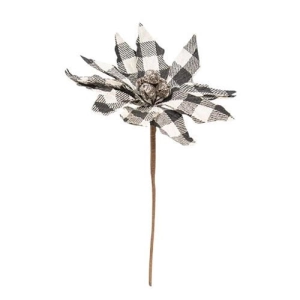 *Black & White Buffalo Check Poinsettia Spray
