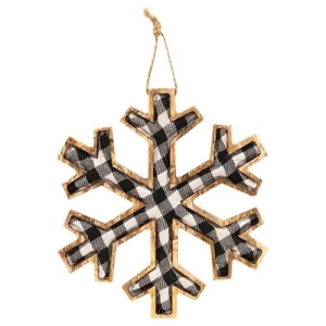 *Black & White Plaid Snowflake Ornament Large