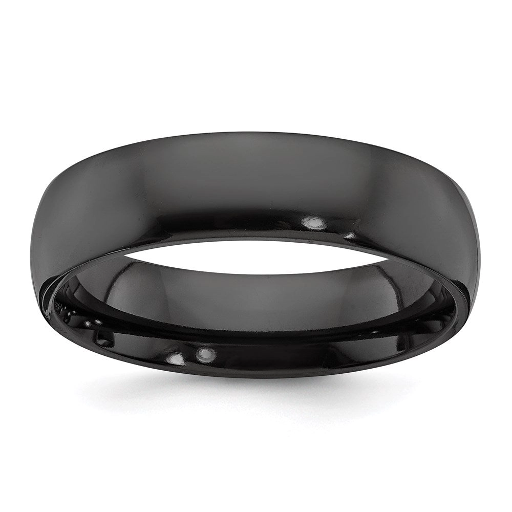 Black Zirconium Polished 6mm Band | ZCR108