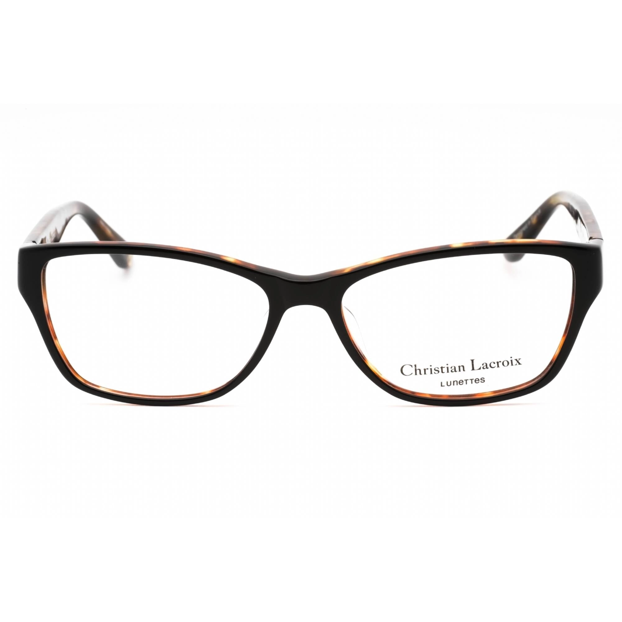 Christian Lacroix Women's Eyeglasses - Black/Havana Plastic Cat Eye Frame | CL1015 036