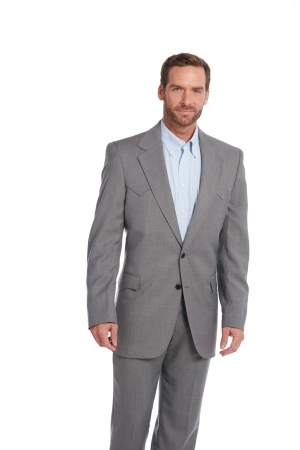 Circle S Mens Steel Grey Polyester Sportcoat Lubbock 44R