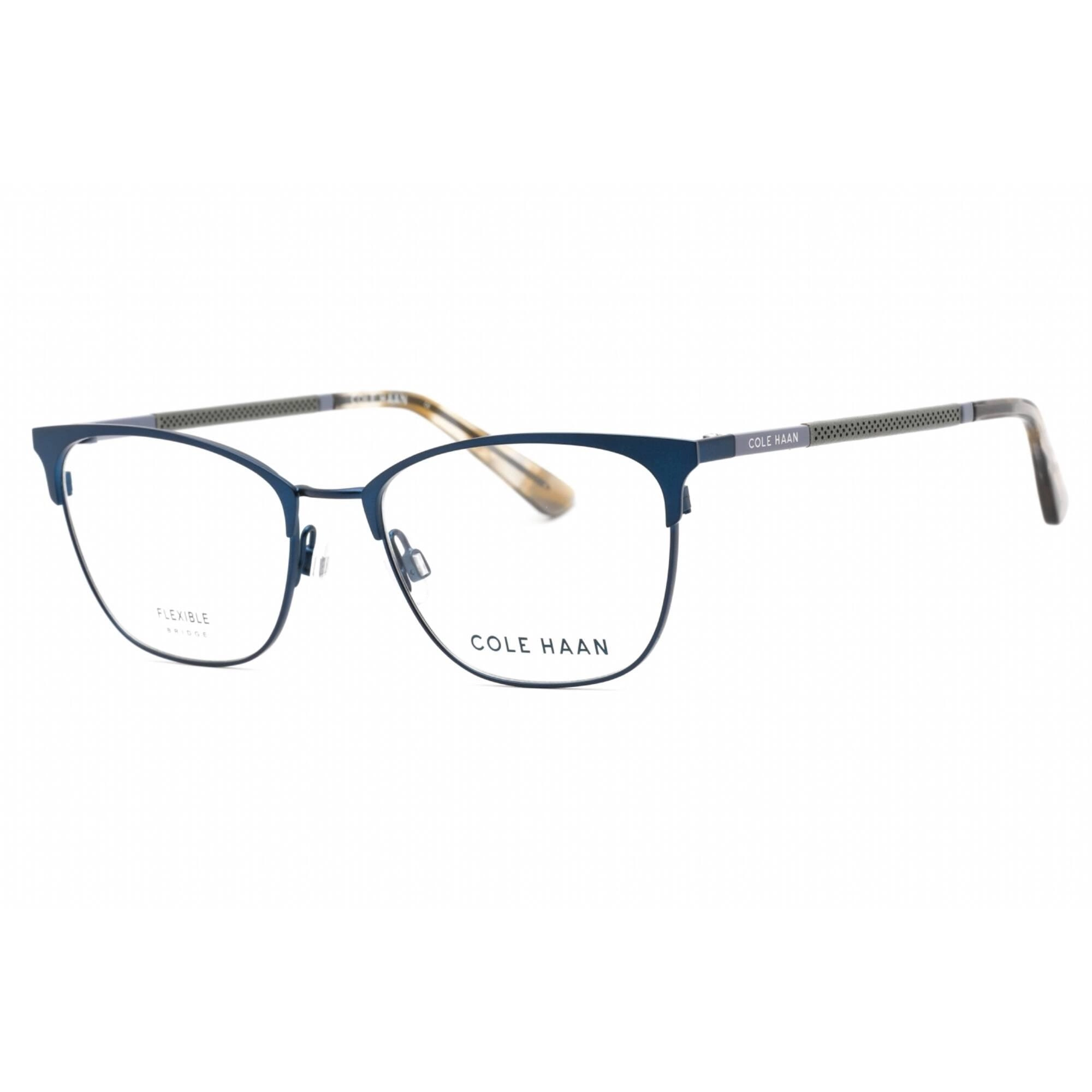 Cole Haan Women's Eyeglasses - Clear Demo Lens Navy Cat Eye Metal Frame | CH5048 414