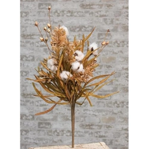 *Cotton & Fall Grass Bush 24"