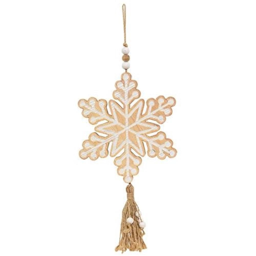 *Cutout Classic Snowflake Wood Ornament