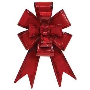 *Distressed Red Metal Hanging Bow