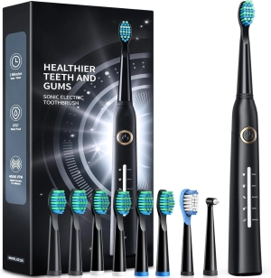 Electric Toothbrush, Sonic Toothbrushes with 8 Brush Heads 40000 VPM 5 Modes, Sonic Toothbrushes Fast Charge 4 Hours Last 30 Days, Rechargeable Electric Toothbrush for Adult