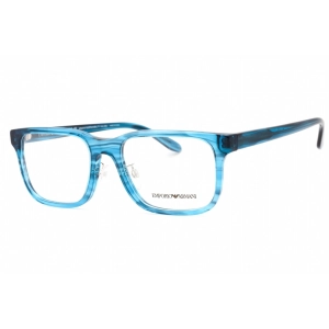 Emporio Armani Women's Eyeglasses - Striped Blue Rectangular Frame | 0EA3218F 5311