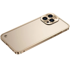 For iPhone 12 Metal Frame Frosted PC Shockproof Phone Case