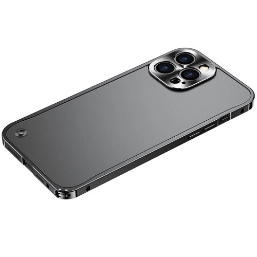 For iPhone 12 Metal Frame Frosted PC Shockproof Phone Case