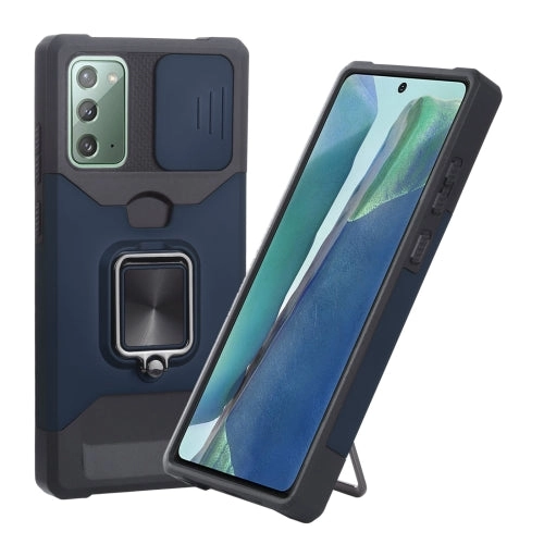 For Samsung Galaxy Note 20 Sliding Camera Cover Design PC   TPU Shockproof Case with Ring Holder