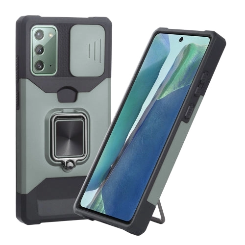 For Samsung Galaxy Note 20 Sliding Camera Cover Design PC   TPU Shockproof Case with Ring Holder