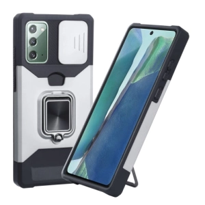 For Samsung Galaxy Note 20 Sliding Camera Cover Design PC   TPU Shockproof Case with Ring Holder