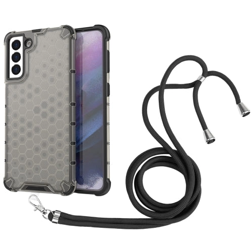 For Samsung Galaxy S21  5G Shockproof Honeycomb PC   TPU Case with Neck