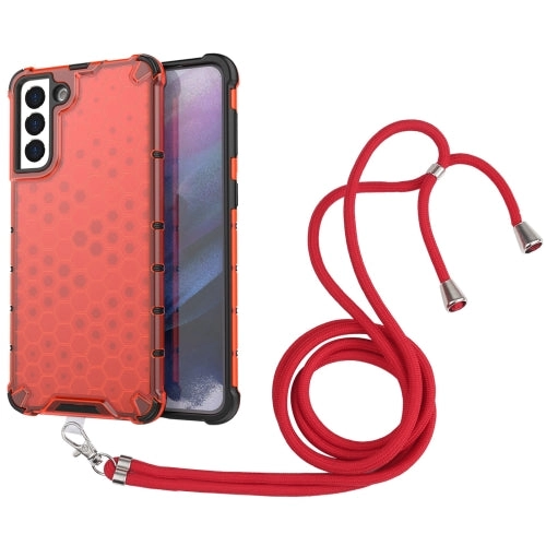For Samsung Galaxy S21  5G Shockproof Honeycomb PC   TPU Case with Neck