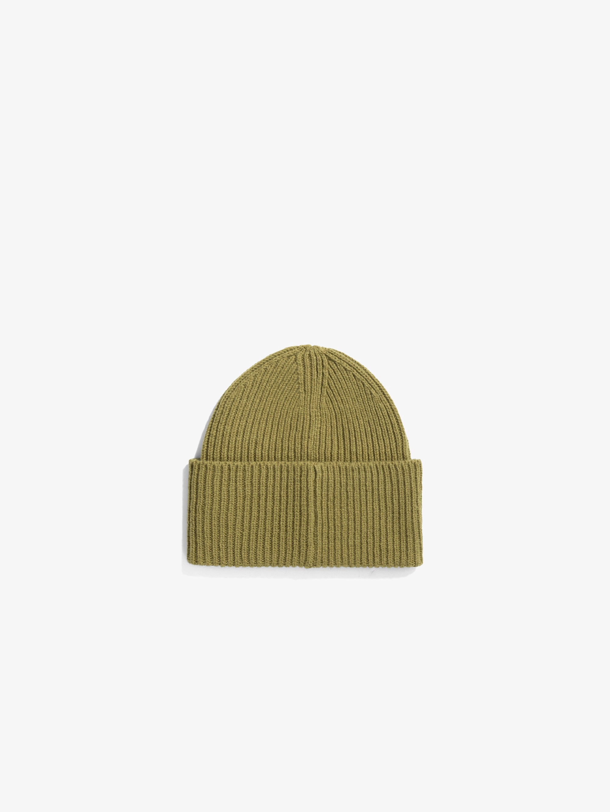 Green Ribbed Wool Hat