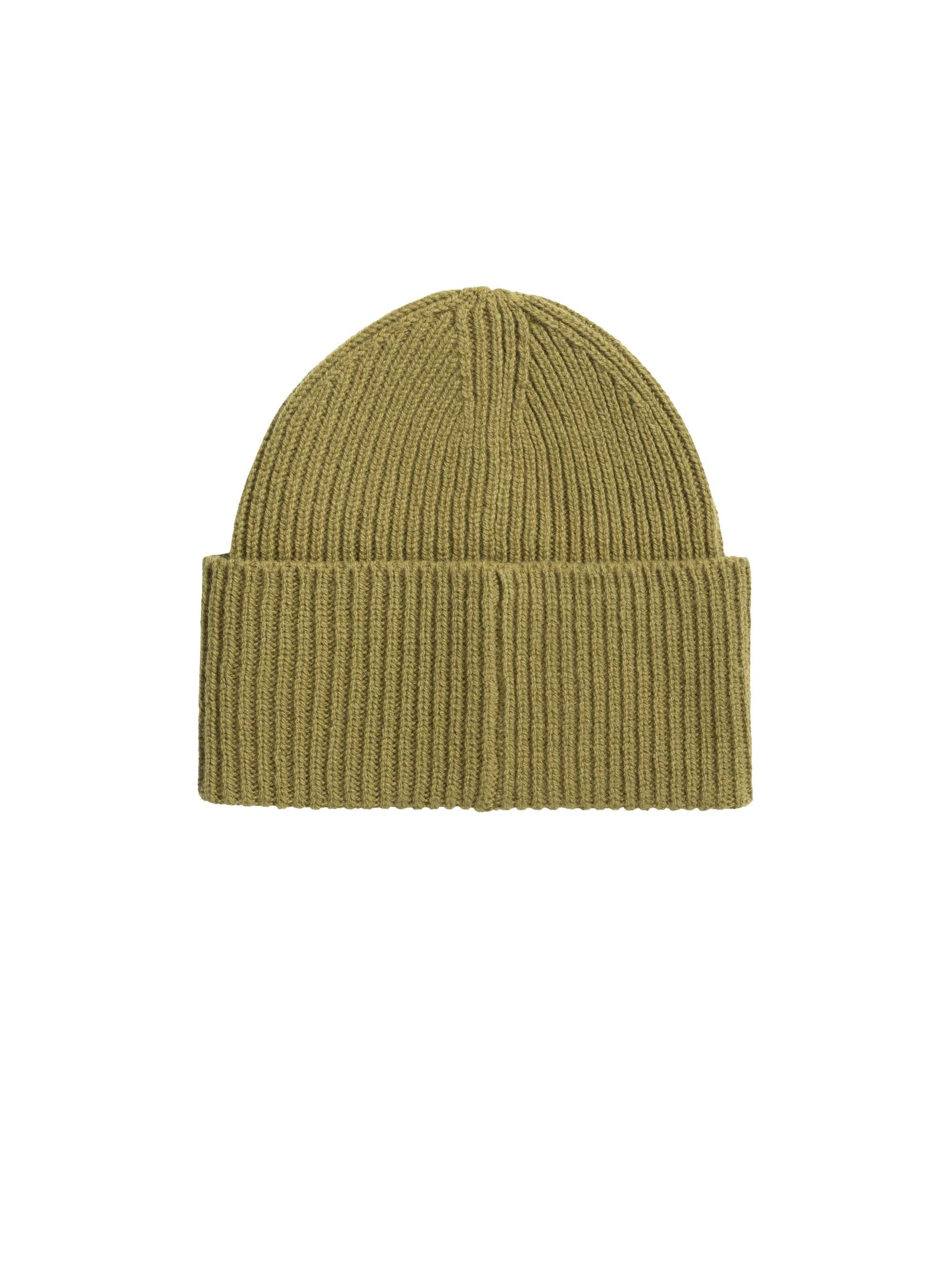 Green Ribbed Wool Hat
