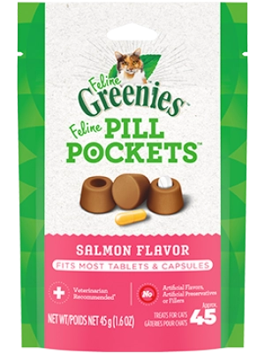 Greenies Pill Pockets Feline Treats Salmon 1.6Oz