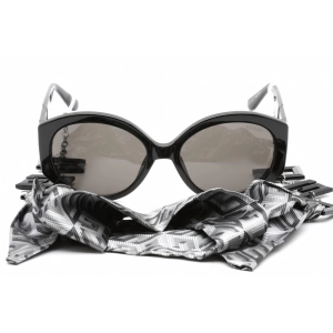 Guess Women's Sunglasses - Full Rim Shiny Black Plastic Round Shape Frame | GU7917 01A