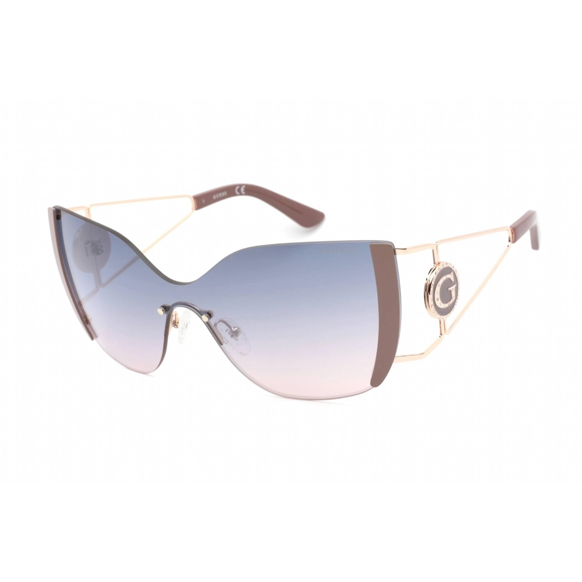 Guess Women's Sunglasses - Gradient Blue Lens Violet/Gold Cat Eye Frame | GU7719 83W