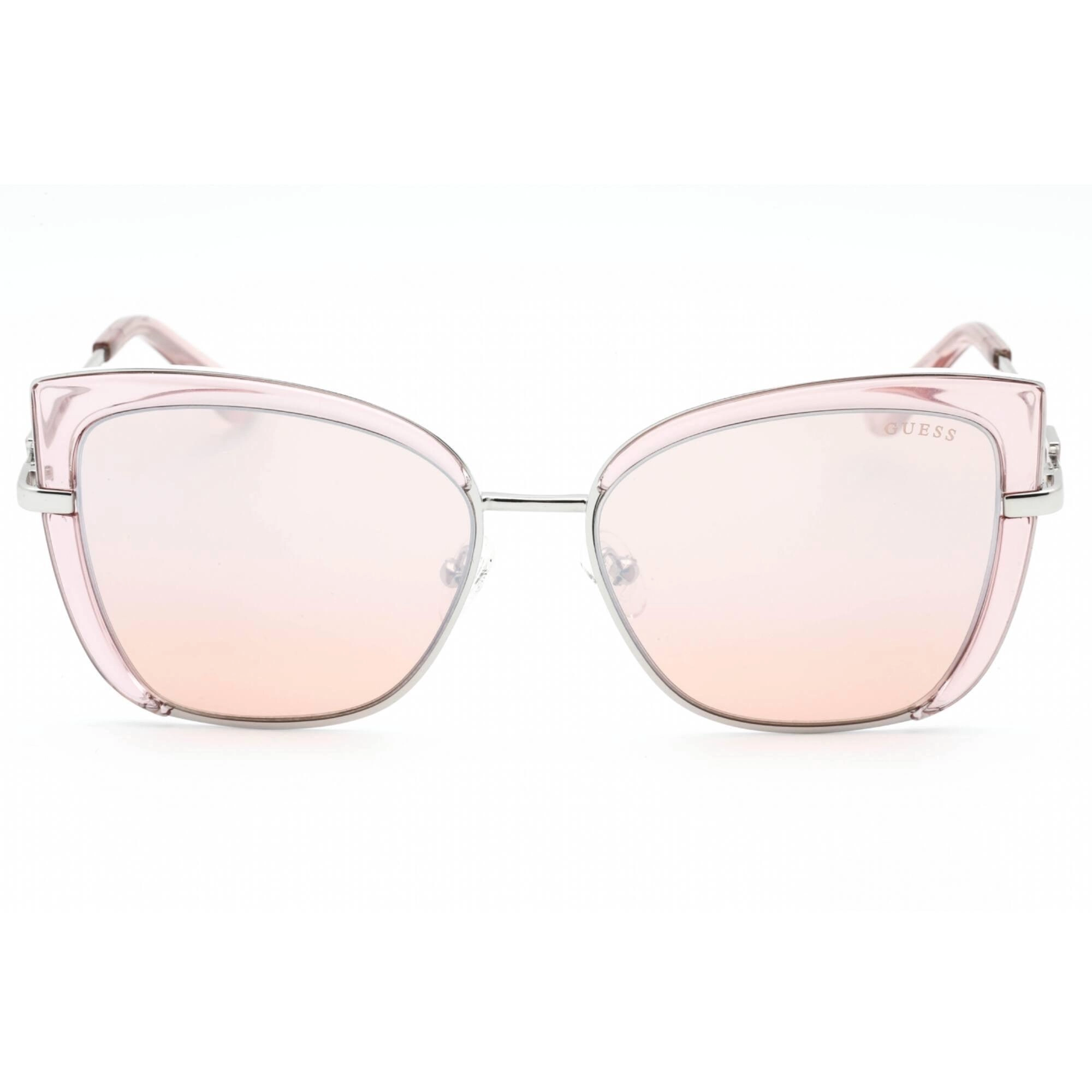 Guess Women's Sunglasses - Shiny Pink Metal Full Rim Cat Eye Frame | GU7633 72U
