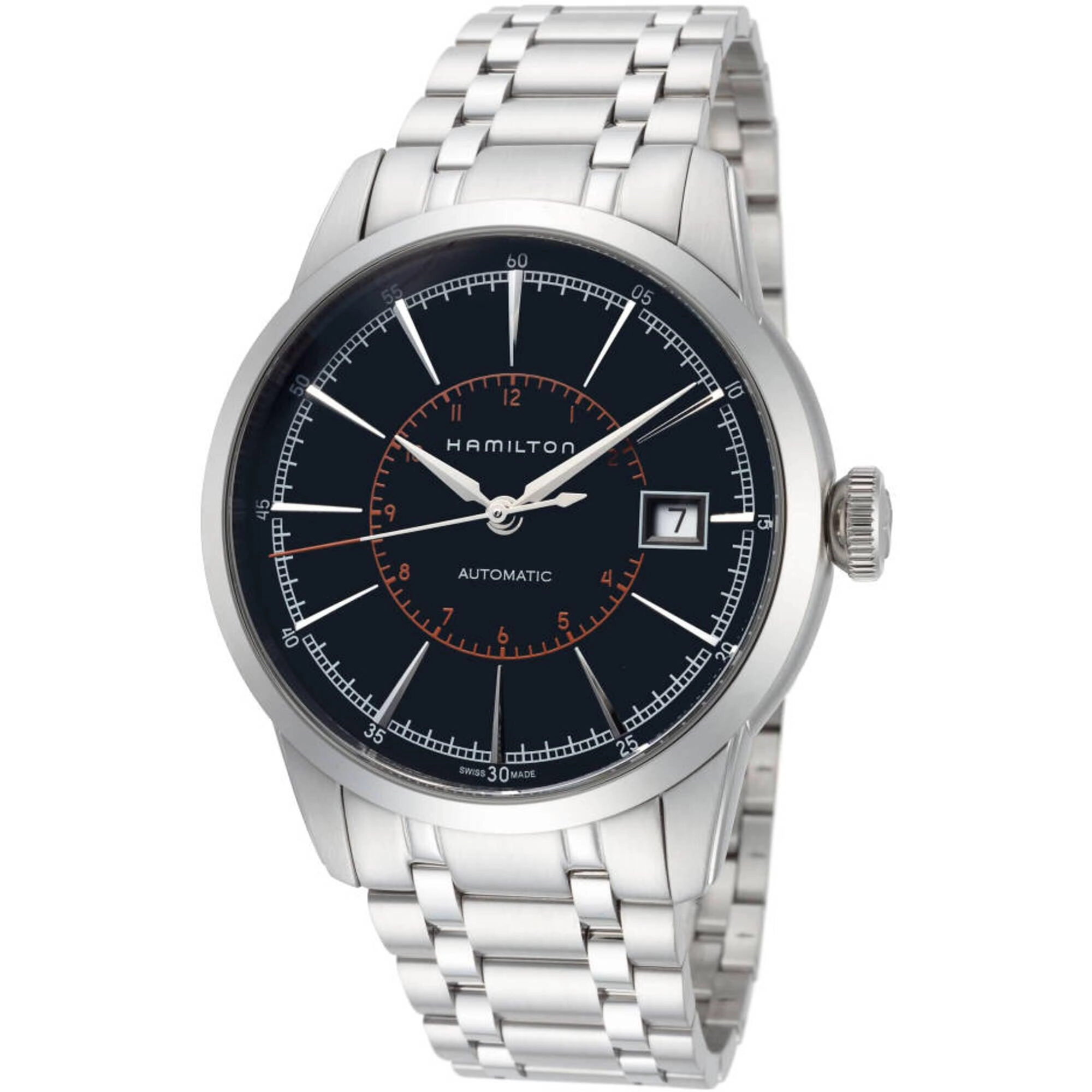 Hamilton Men's Watch - American Railroad Auto Black Dial Bracelet | H40555131