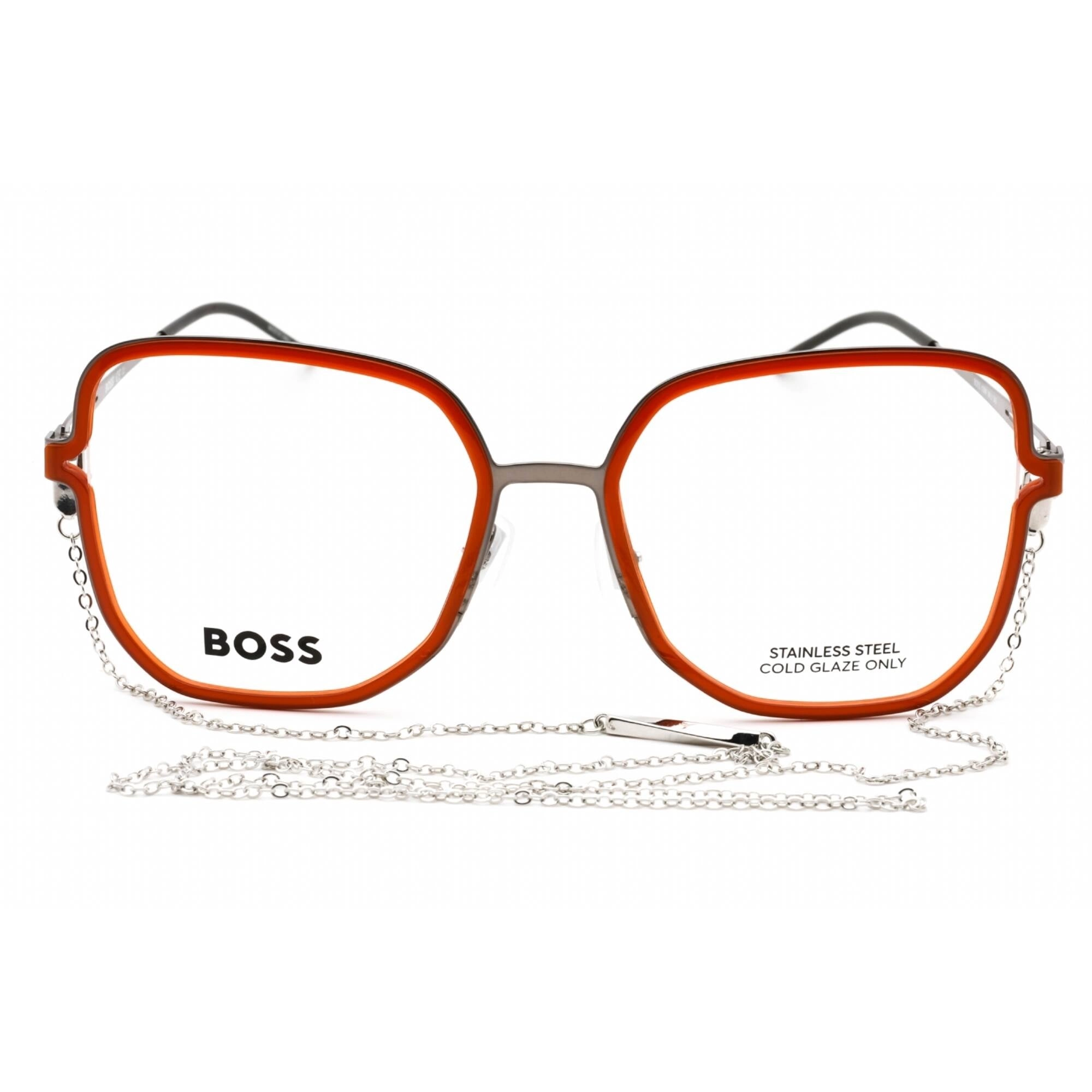 Hugo Boss Women's Eyeglasses - Ruthenium Brown Butterfly Frame | BOSS 1394 0WIJ 00