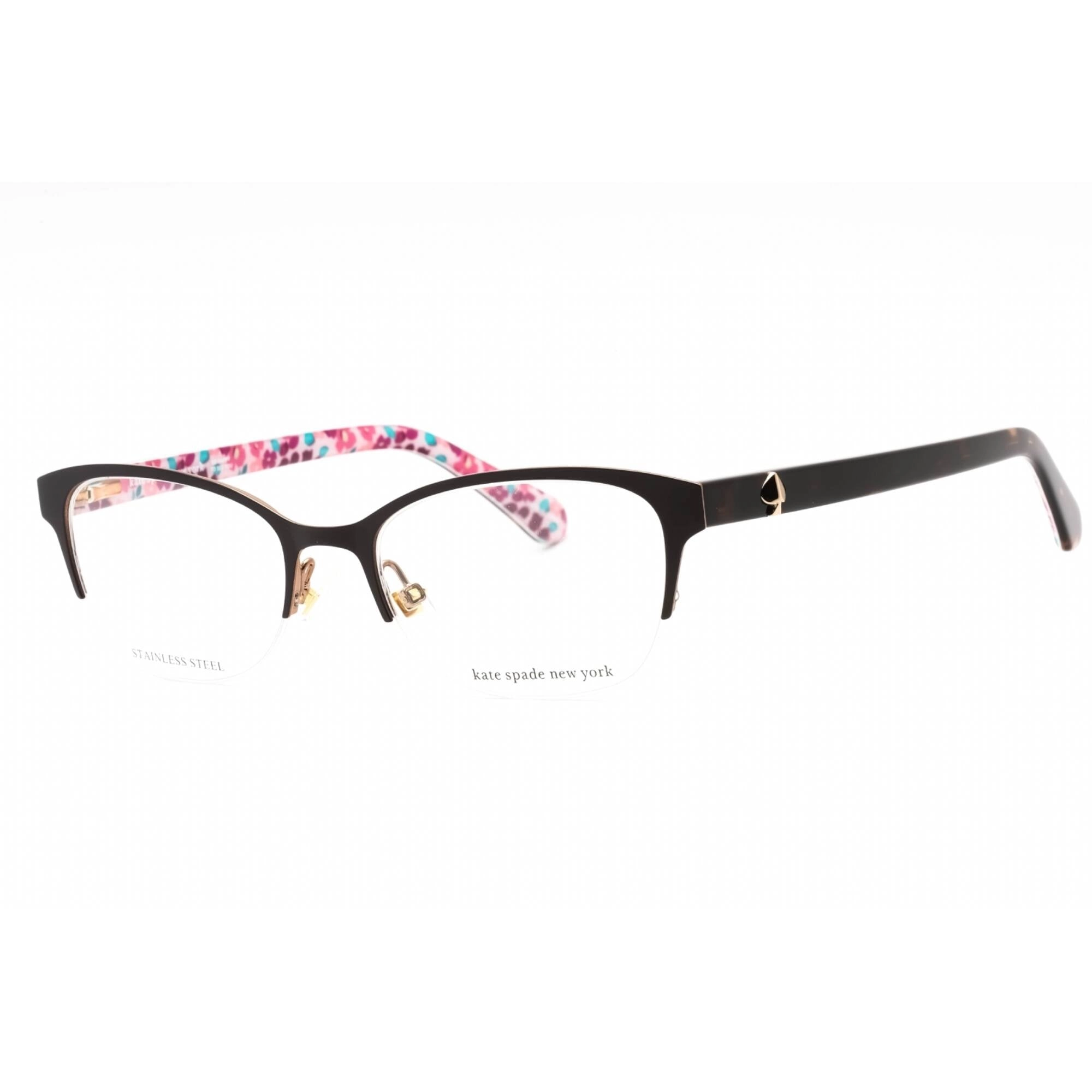 Kate Spade Women's Eyeglasses - Brown Metal Cat Eye Half Rim Frame | FERRARA 009Q 00