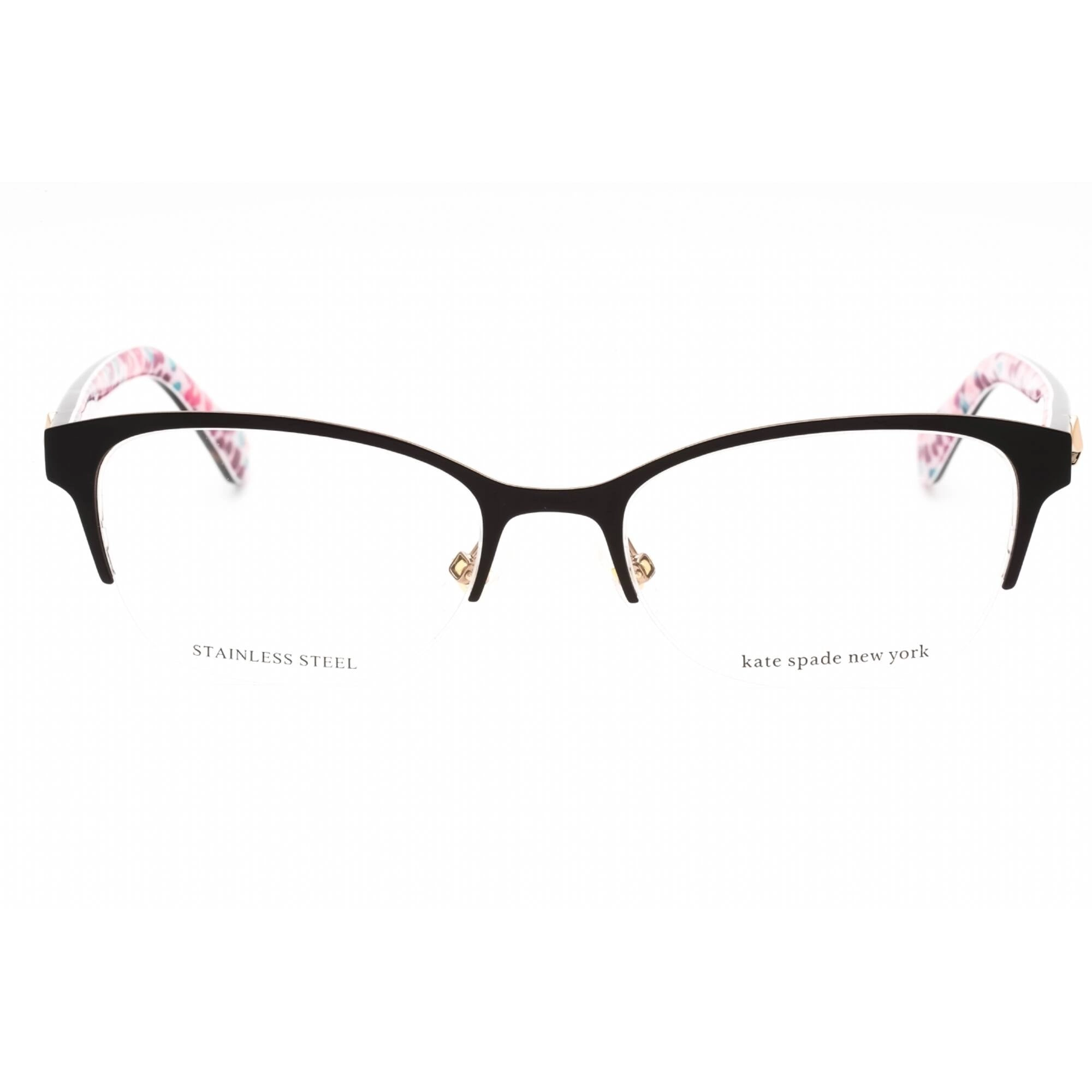 Kate Spade Women's Eyeglasses - Brown Metal Cat Eye Half Rim Frame | FERRARA 009Q 00