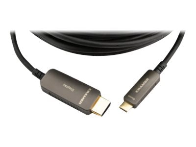 Kramer CLS-AOCU/CH - Adapter cable - 24 pin USB-C male to HDMI male - 15 ft - fiber optic - black - halogen-free, active, 4K60Hz 97-04400015