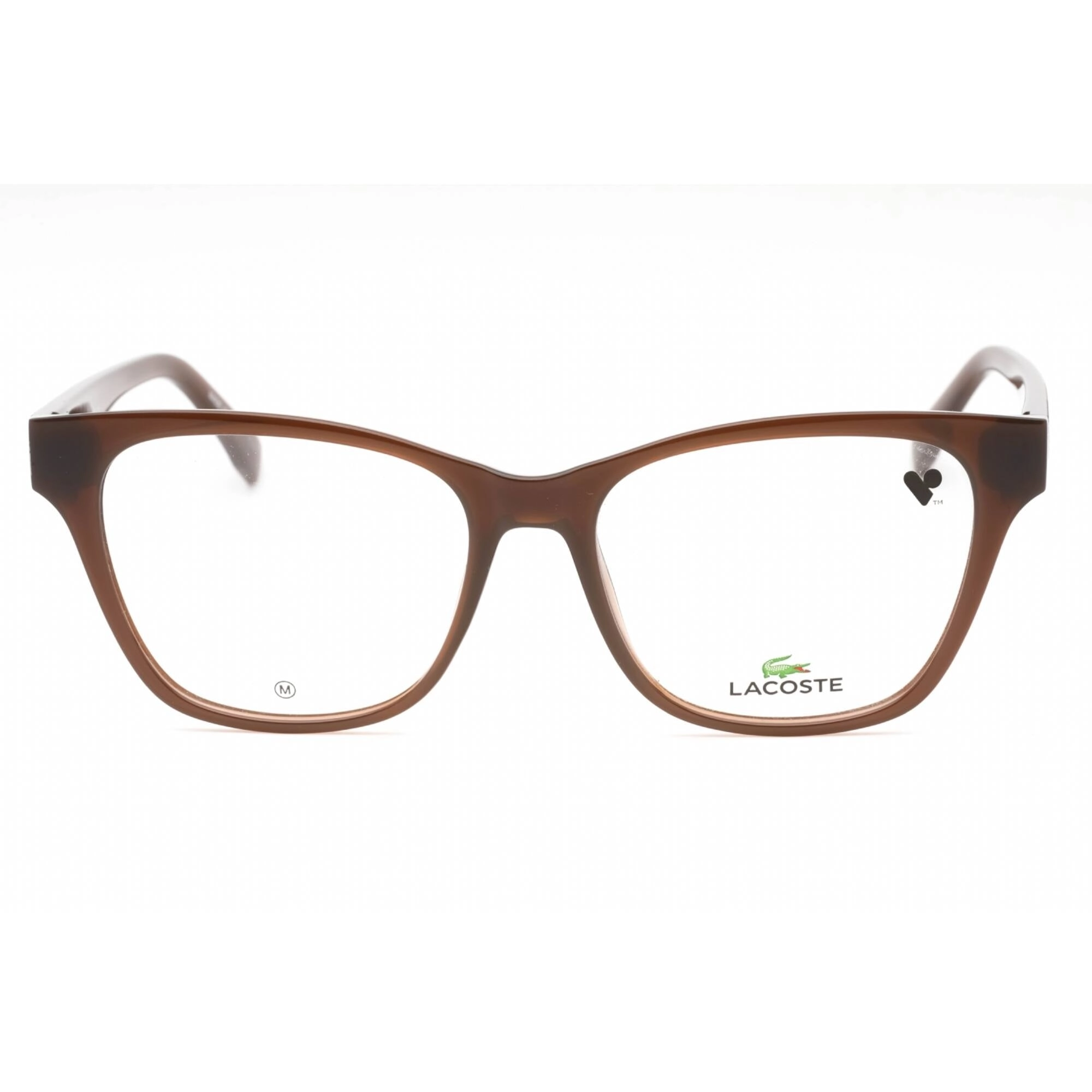Lacoste Women's Eyeglasses - Brown Plastic Square Frame Clear Demo Lens | L2920 200