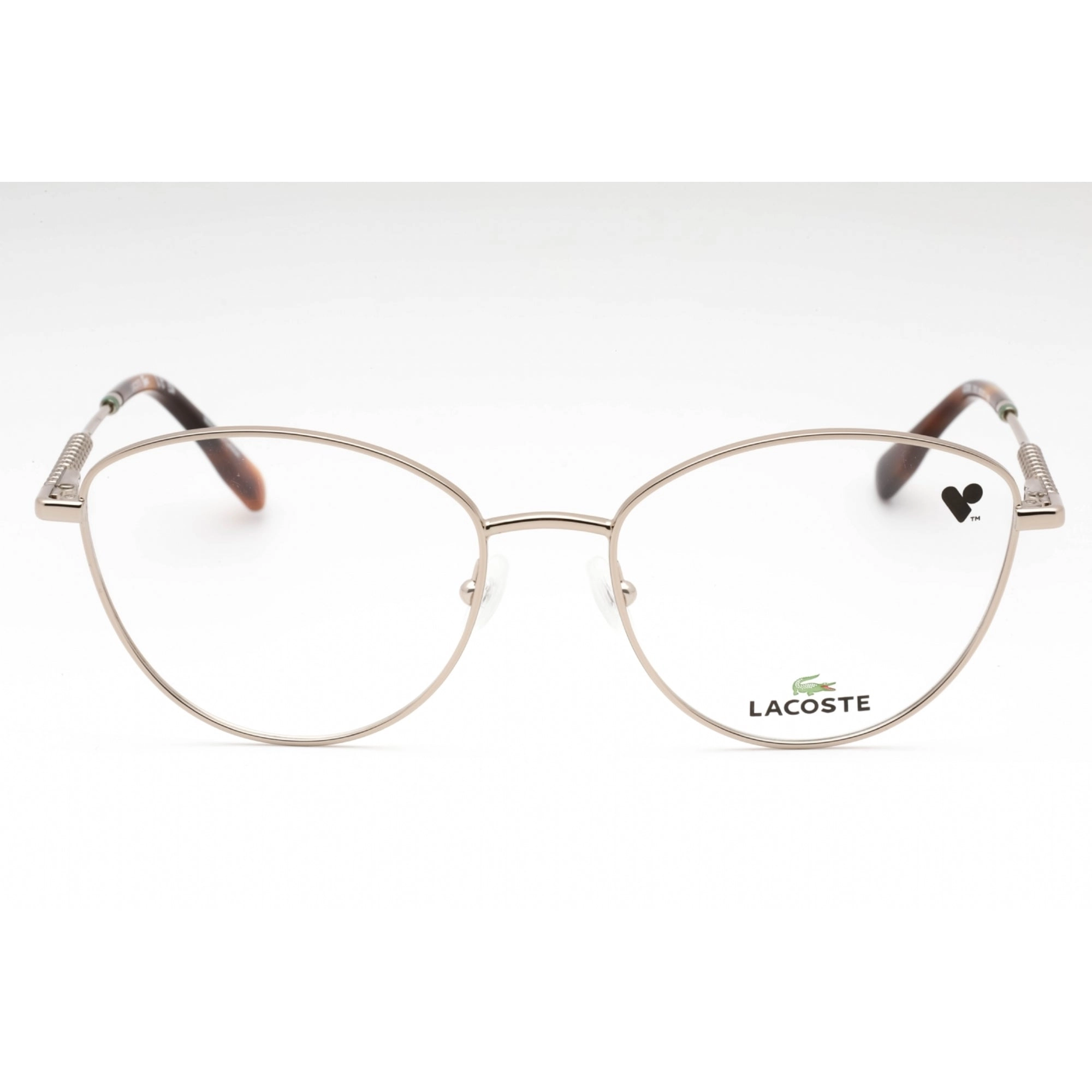 Lacoste Women's Eyeglasses - Light Gold Metal Cat Eye Full Rim Shape Frame| L2289 712