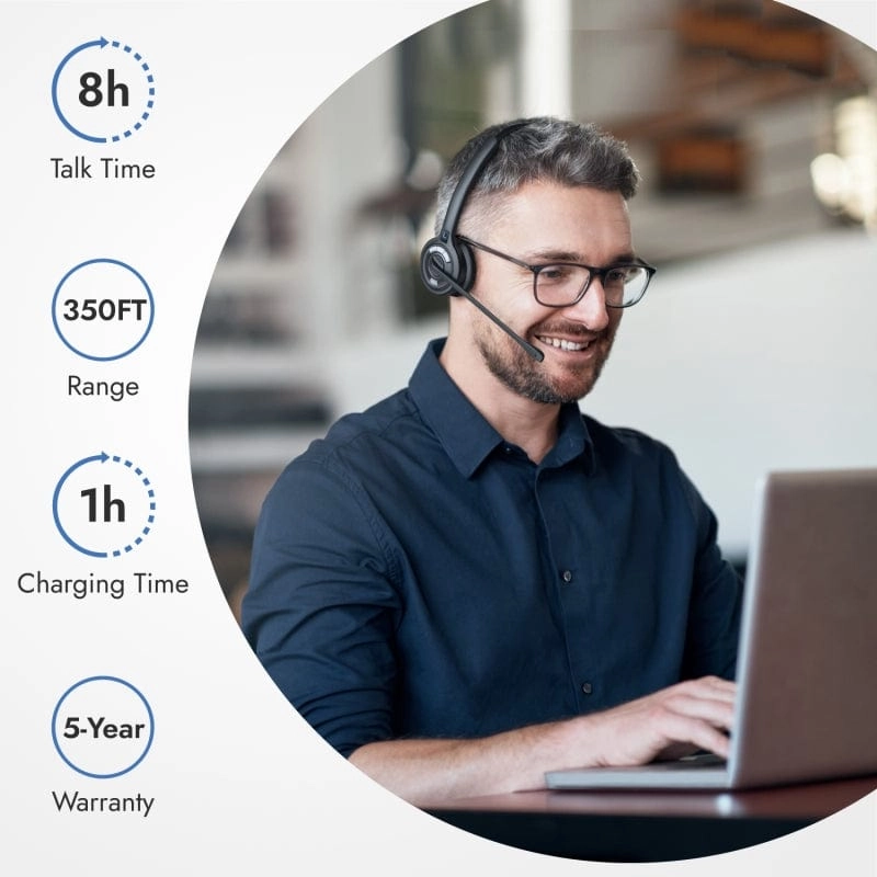 Leitner LH370 – Tri-Compatible Wireless Office Headset – Professional Bundle