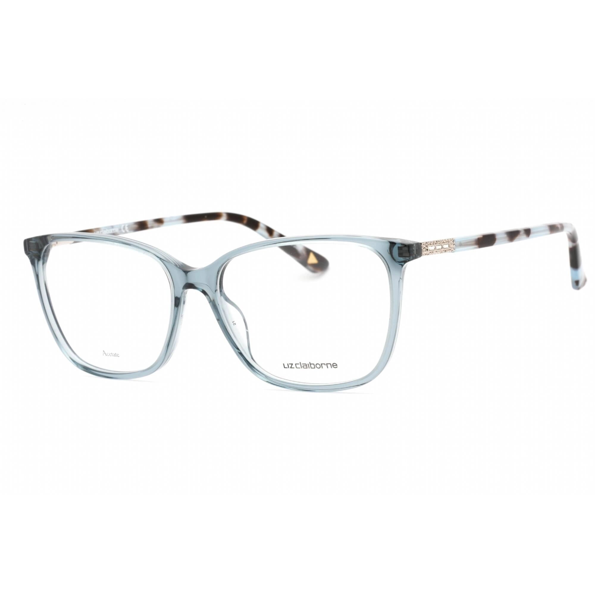 Liz Claiborne Women's Eyeglasses - Aqua Crystal Plastic Cat Eye Frame | L 657 E1N