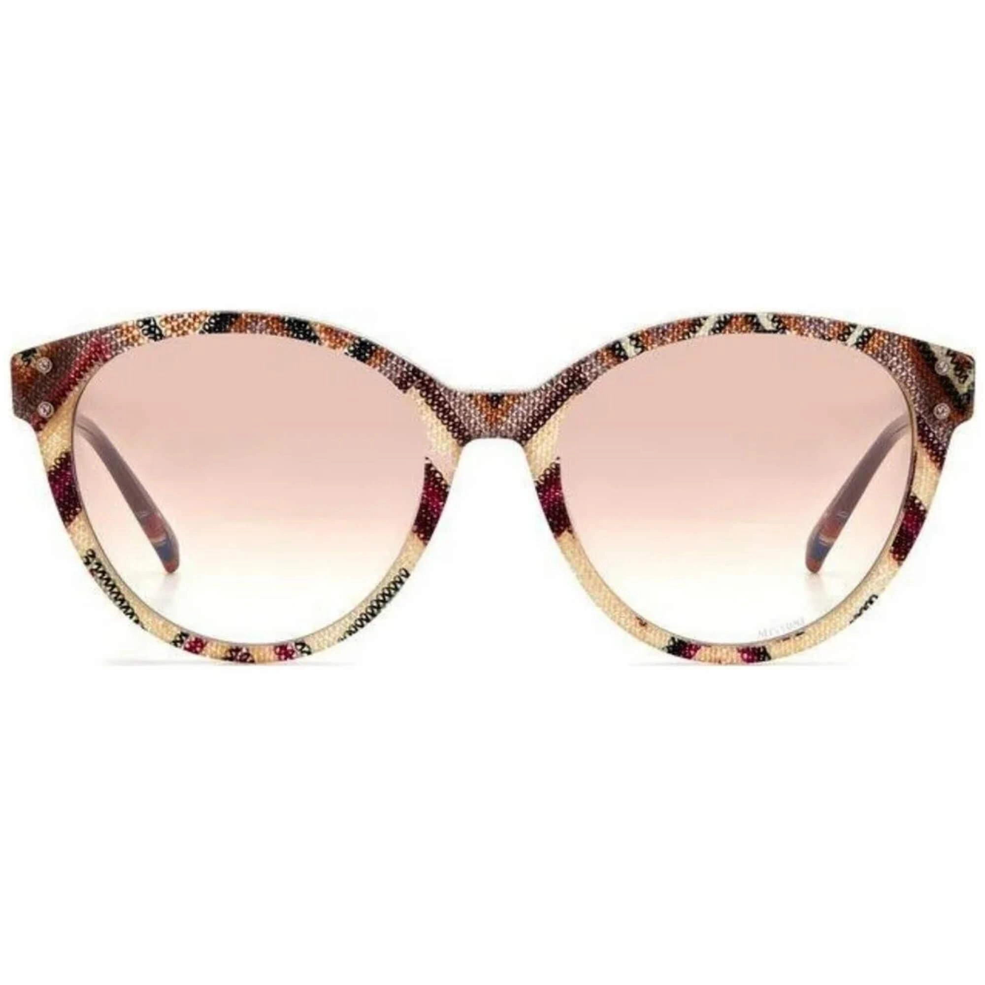 Missoni Women's Sunglasses - Plum Multicolor Plastic Cat Eye Frame | MIS 0026/S 05ND