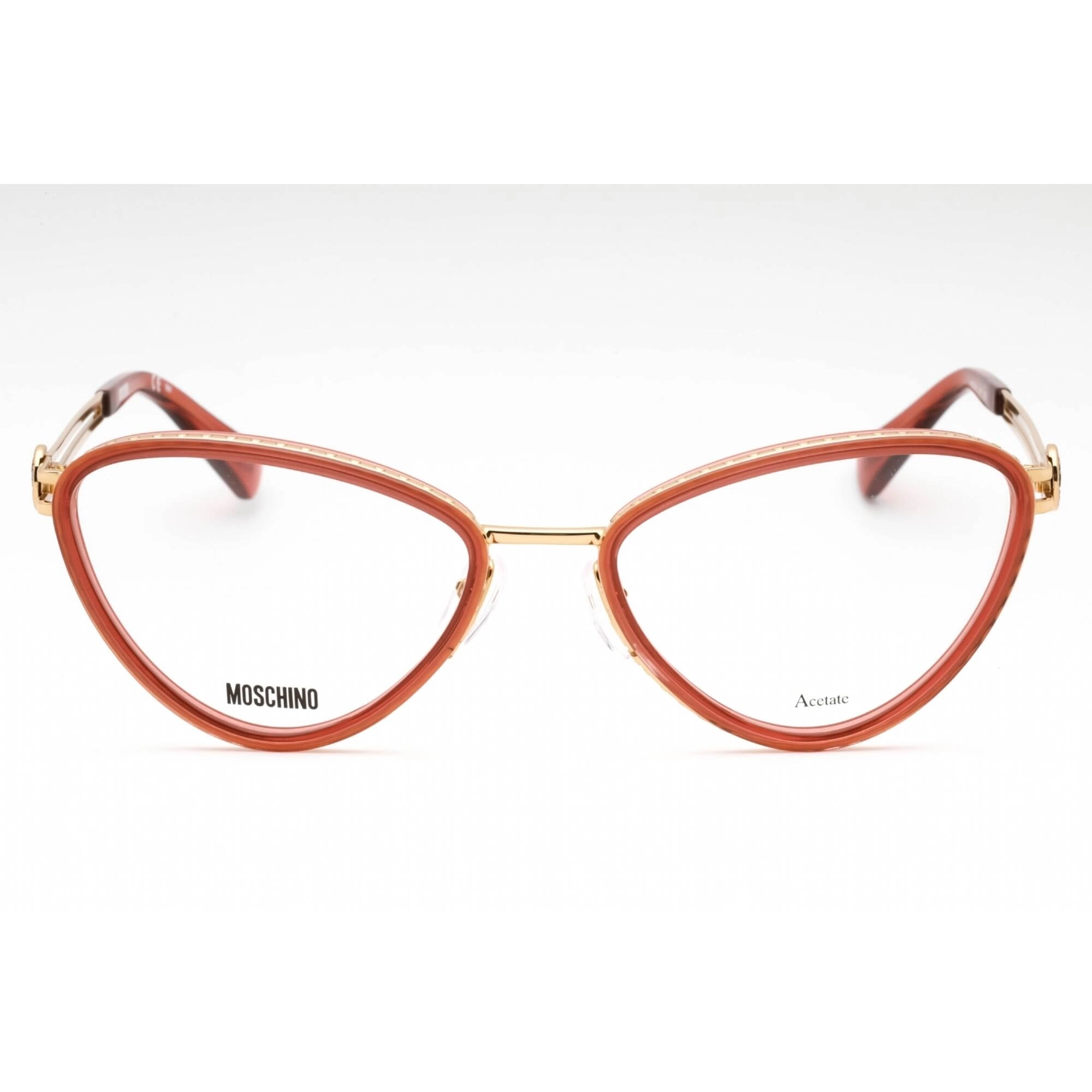 Moschino Women's Eyeglasses - Burgundy Metal Cat Eye Shape Full Rim Frame | MOS585 LHF