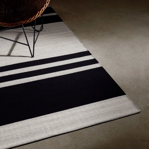 Multi Stripe Area Rug 8Ft X 10Ft - Natural/Black Stripe