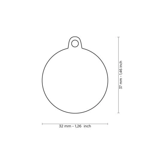 MyFamily Classic Big Pink Circle with Paw ID Tag